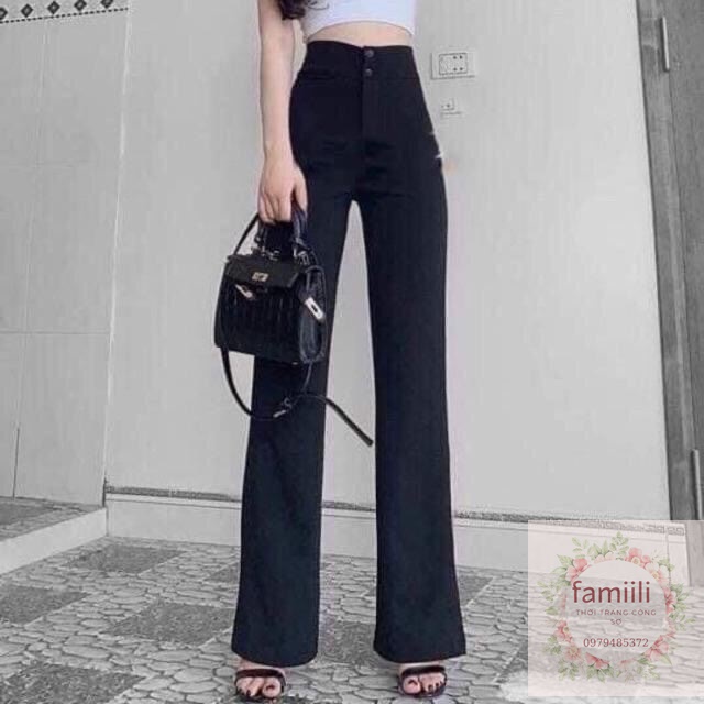 QUẦN ỐNG LOE CẠP CAO 2 KHUY