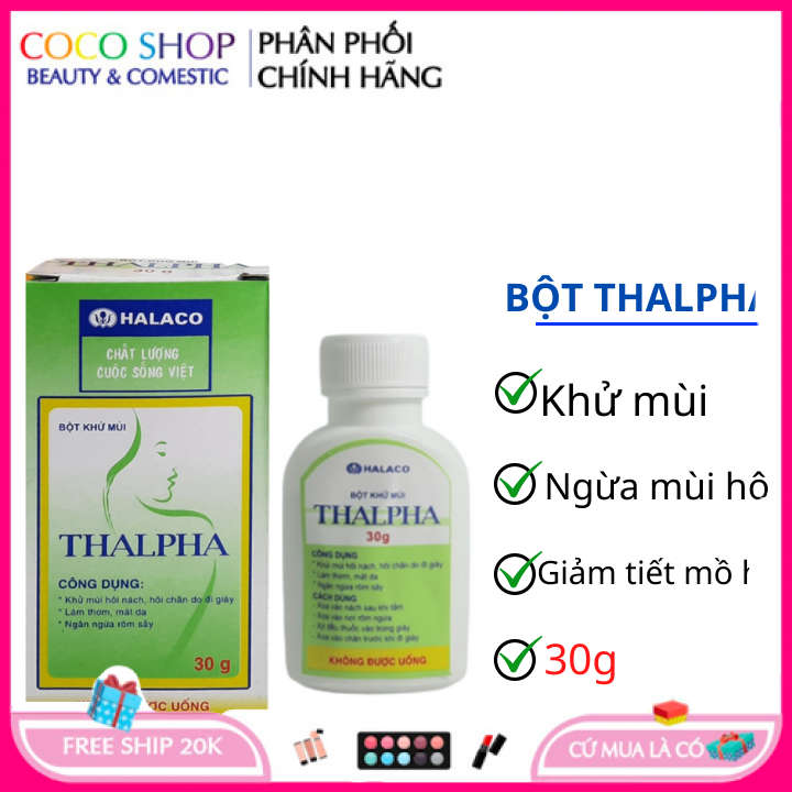 Bột khử mùi, làm thơm, mát da thalpha 30g