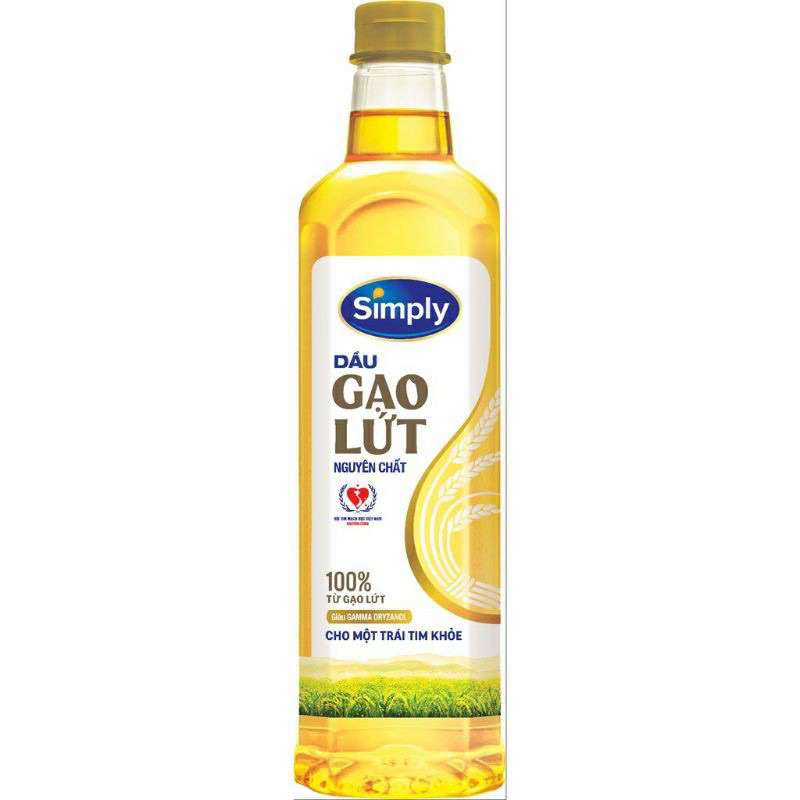 Dầu Ăn Simply 1 Lít Đậu Nành/Gạo Lứt/Hạt Cải