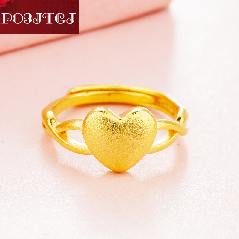 21 Latest 916 Gold Retro Love Ring Female Gold Explosion Accessories Peach Heart Ring Lazada Singapore
