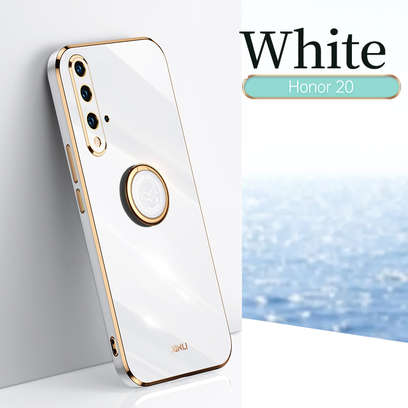 COD Plating Silicone Phone FOR Huawei Nova 5T Case Huawei Nova5T Deluxe Fall Protection with Metal Ring Holder