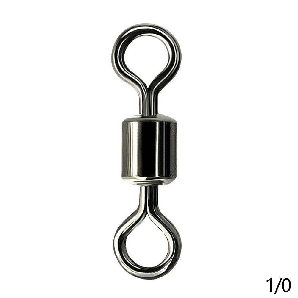 100 Count Fishing Rolling Barrel Swivel Stainless Steel Matte Black Rolling Swivels  Fishing Hook Line Connector Fishing Tackle Accessories (#8)