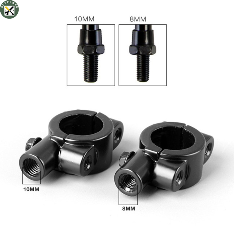 BouPower Motorcycle Handle Bar Mirror Mount Holder Rearview Handlebar Mirror Clamp