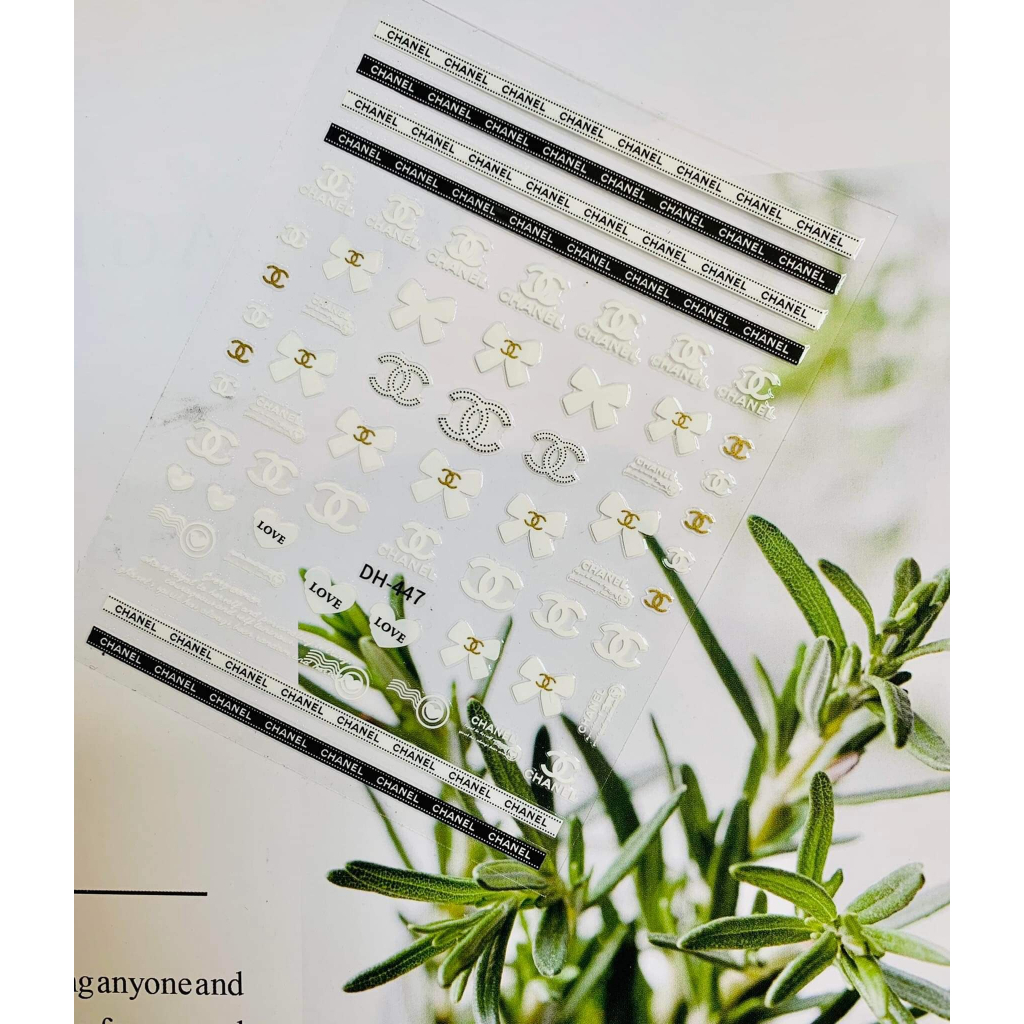 Sticker dán móng Thương Hiệu, Nơ, chữ