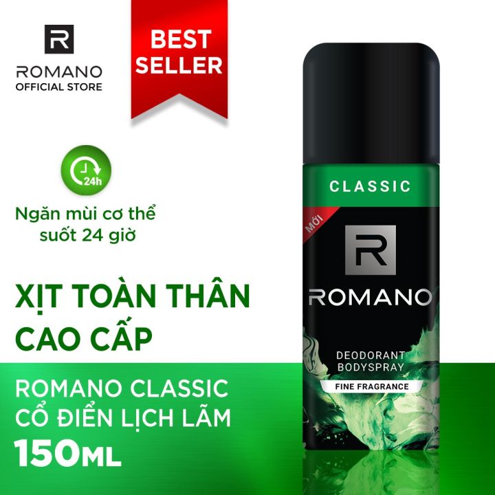 [Try & Buy] Xịt khử mùi toàn thân Romano 150ml (giao mùi ngẫu nhiên)