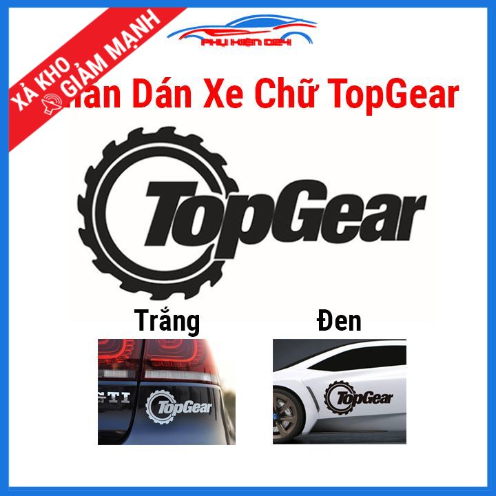 Nhãn dán xe TopGear thể thao trang trí ô tô