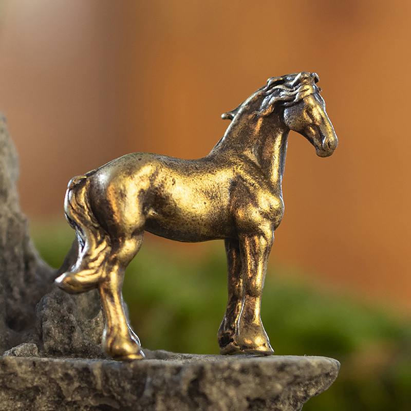 【Best value】 Solid Long Tail Horse Figurines Miniatures Ornaments Maoxiu.
