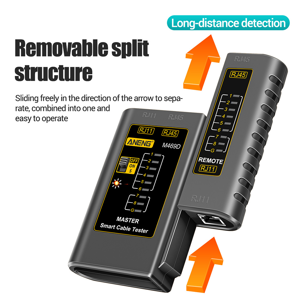 1/2/3 Laptop Network Cable Tester RJ45 RJ11 Wire ABS Plastic Portable Testing Diagnose Tool Networking Accessories Black