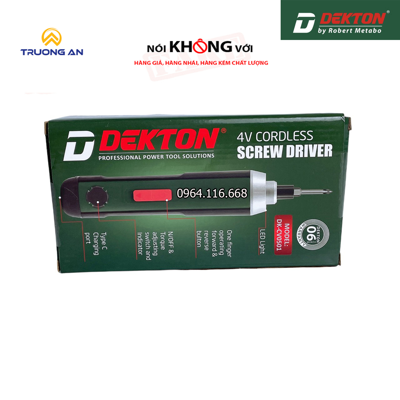 Máy bắt vít 4v cao cấp DEKTON Dk-CV0501