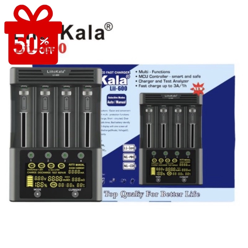 เครื่องชาร์จถ่านLiitokala Lii-600 ของแท้(แถมฟรีหัวชาร์จในรถ) รับประกัน ...