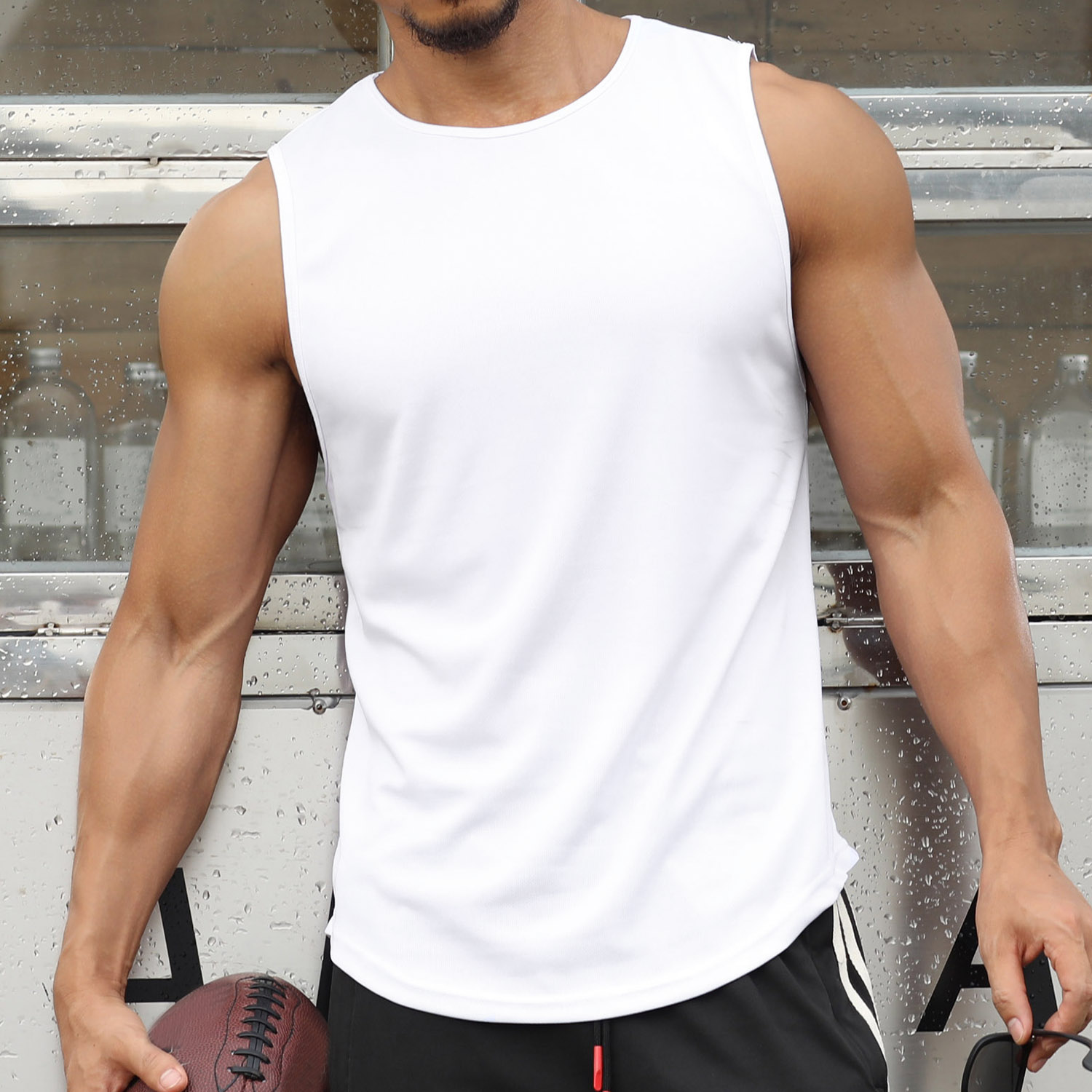 Marathon Quick-Drying Sports Vest Men's Sleeveless Running Training Basketball Loose Fitness Vest.