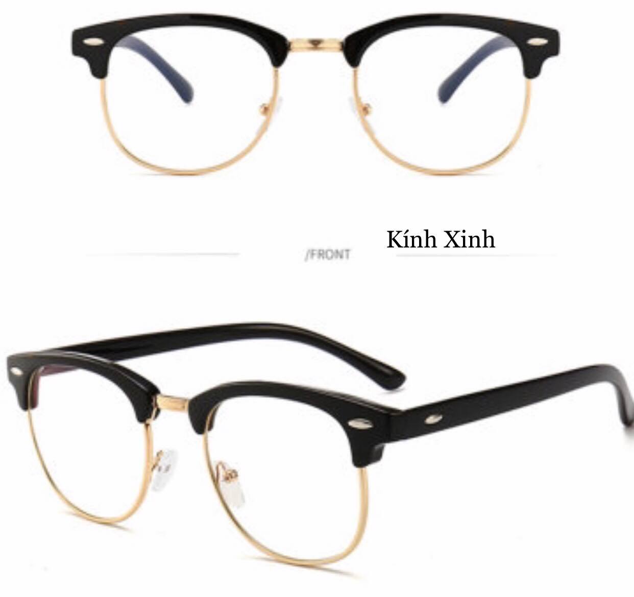 Gọng Kính Cận, Kính Giả Cận Nửa Viền - Hàng Cao Cấp (Nhiều Màu)