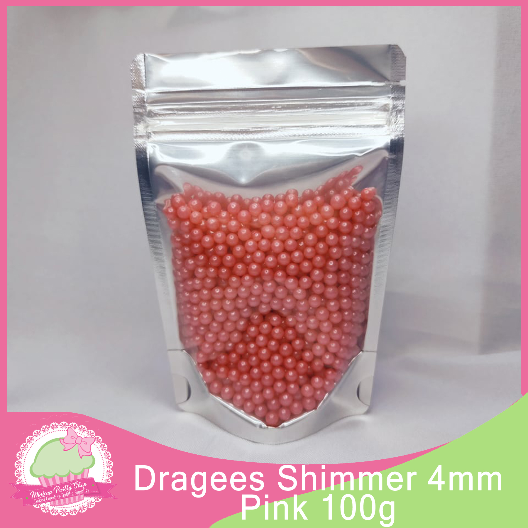 100 Grams Dragees 4mm Edible Sprinkles Shimmer Cake Topper Hard
