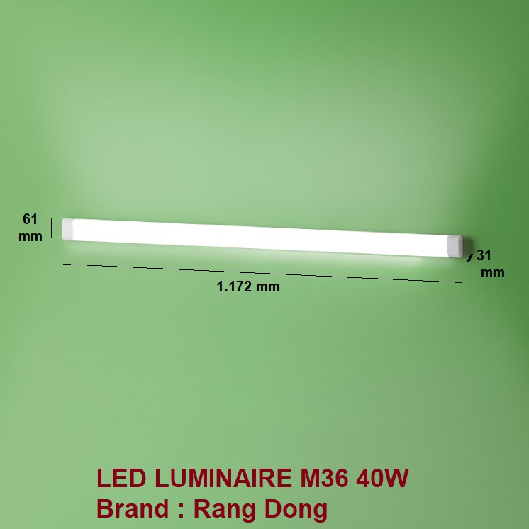 Bộ đèn led M36 40w Rạng Đông tuýp thanh