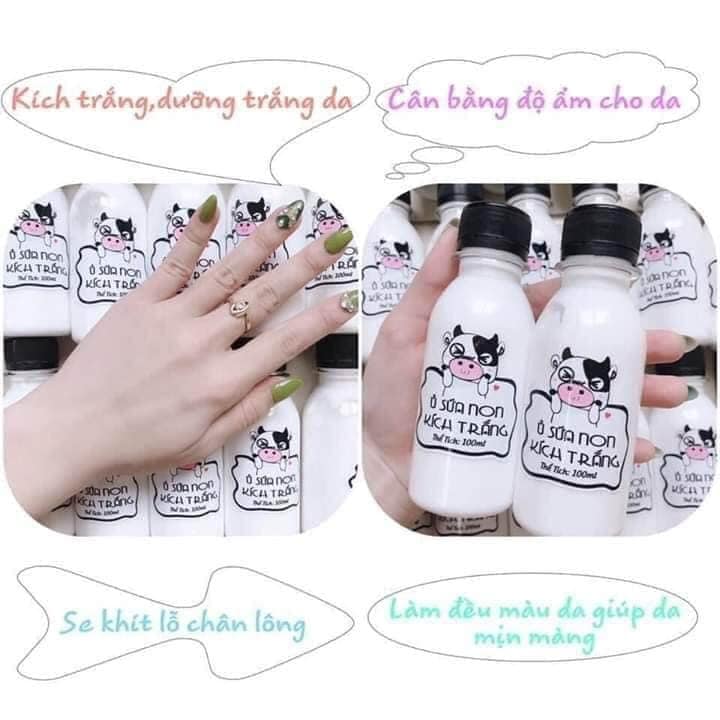 Ủ sữa non bò kích trắng body và face