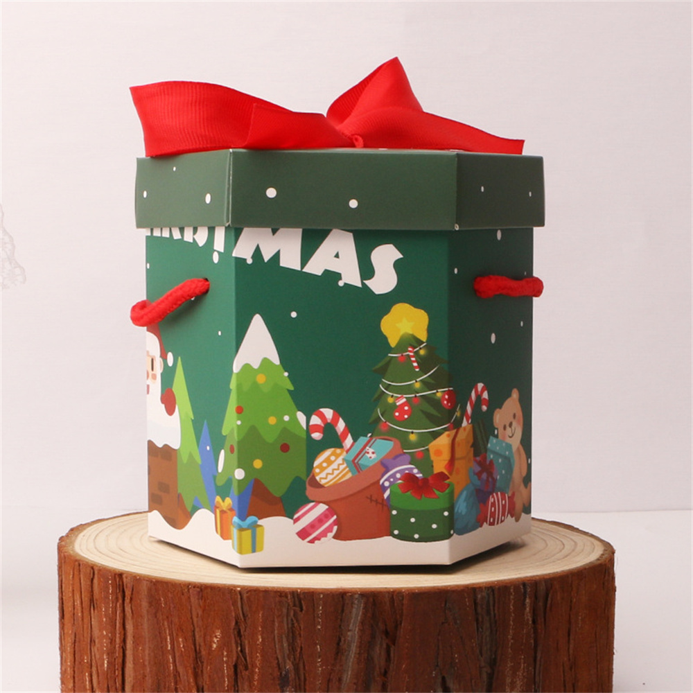 Gift Box Christmas Eve Portable Rope Candy Box Party Decoration Christmas Apples Merry Christmas Packaging Box
