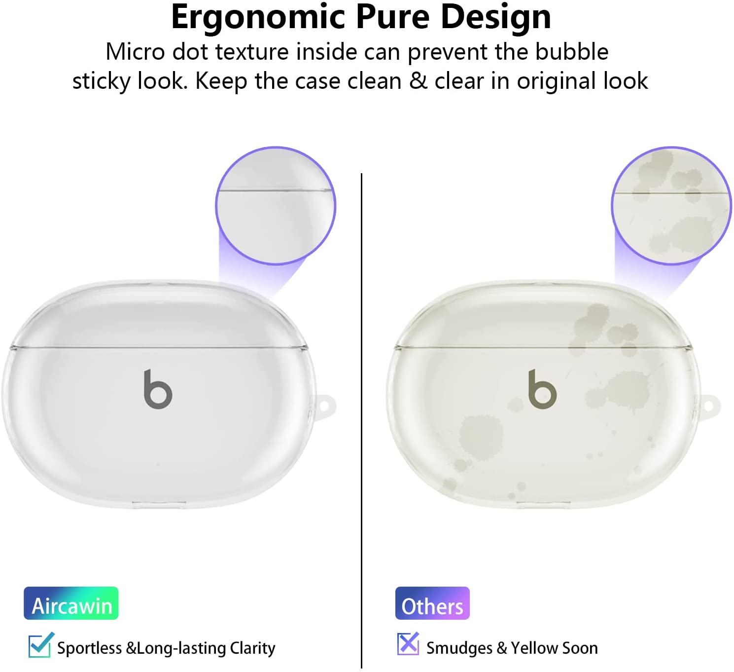 2023 New For Beats Studio Buds+ Case Transparent Shockproof Drop Proof Protective Case Designed for Beats Studio Buds Earbuds