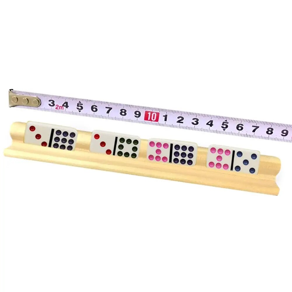 【Free shipping】 4PCS Domino Trays Wooden Racks Domino Holders for Domino Tiles Mexican Train Mahjong Kids Seniors Adults Professional Players