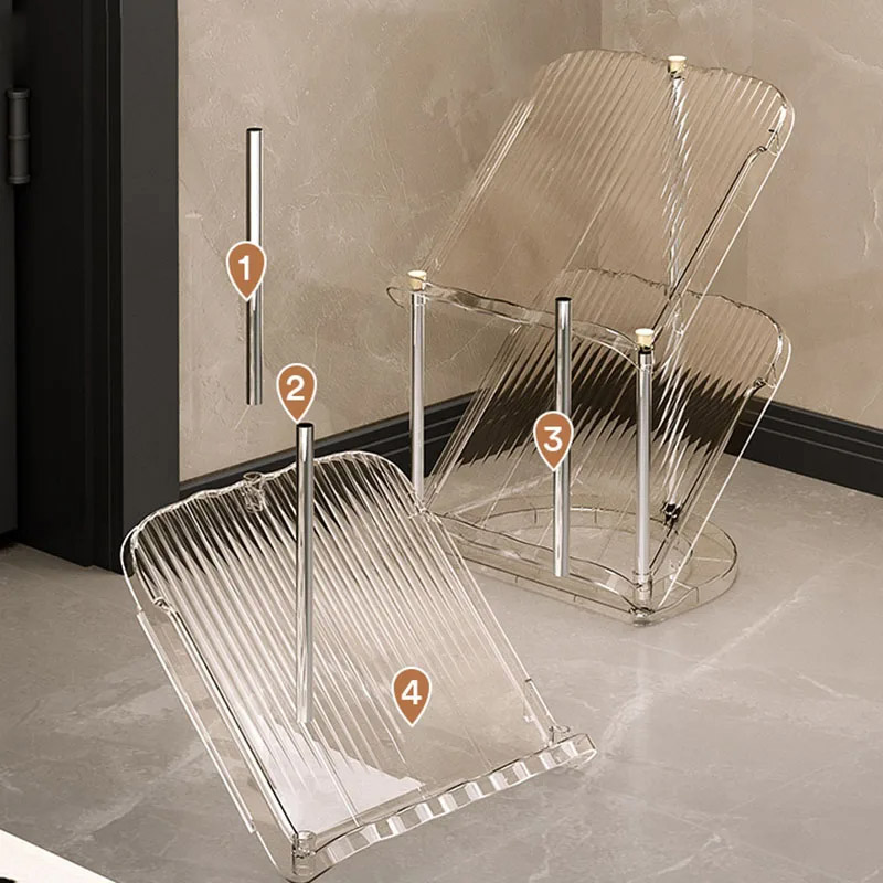 Household shoe rack multi-layer light luxury installation-free space-saving simple stainless steel dormitory shoe cabinet storage rack