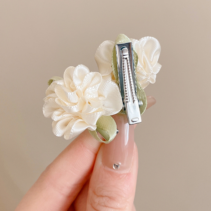 Retro Style Satin Fabric Hairpins with Floral Pattern