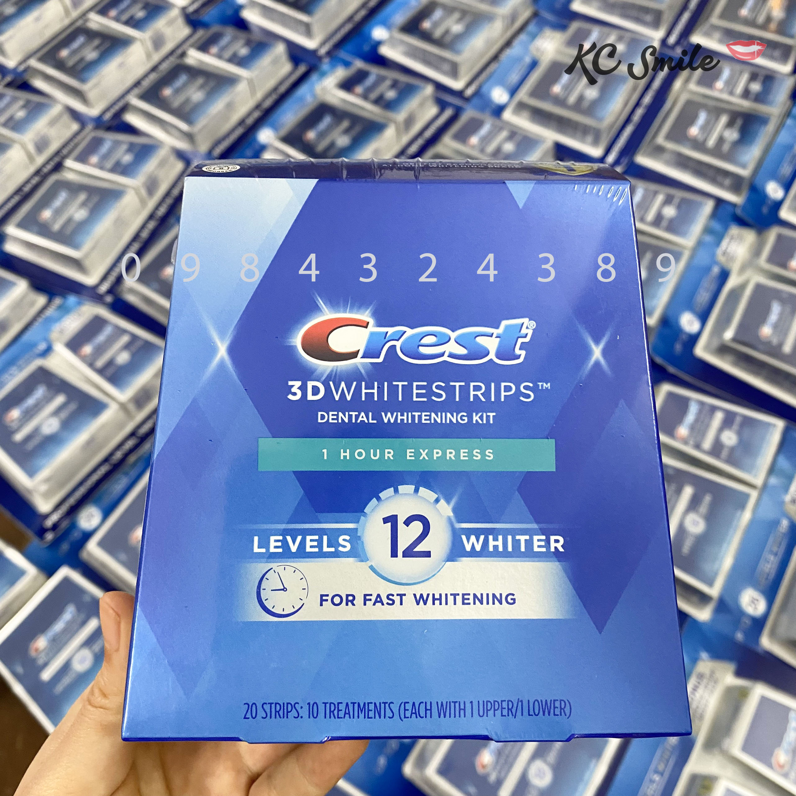 Set 7 Miếng dán trắng răng Crest 3D White 1 Hour Express - Làm trắng răng cấp tốc 1 giờ