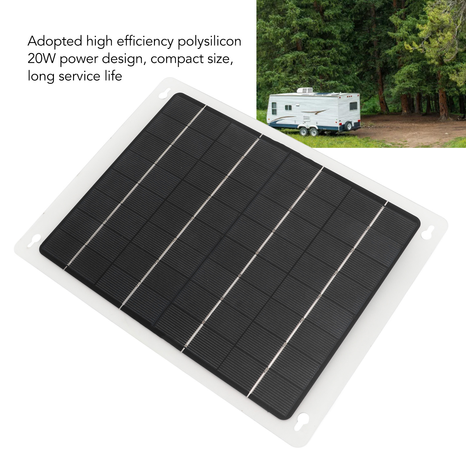 20W 12V Solar Panel High Efficiency Solar Battery Charger Panel Portable for RV Charging
