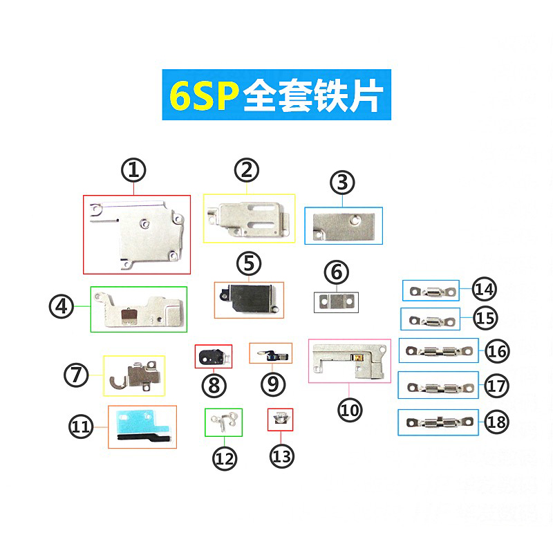 【Guaranteed to look good】Full Set Metal Plate For iPhone 6 6S 7 8 Plus Complete Full Internal Bracket Shield Plate Phone Repair Replacement Parts Kit. 
