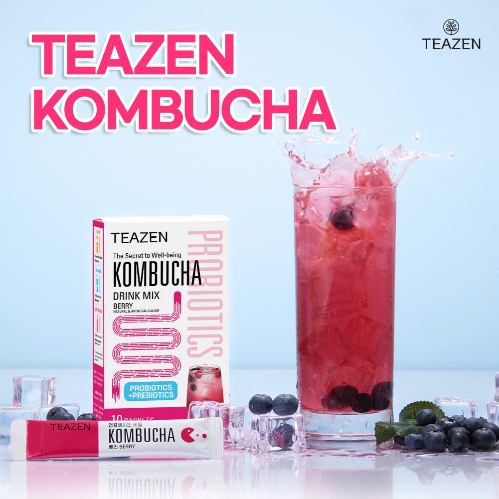 TEAZEN Kombucha ทีเซ็น คอมบูชา มี 5 รสชาติ 1 กล่อง 10 ซอง ชาจองกุก