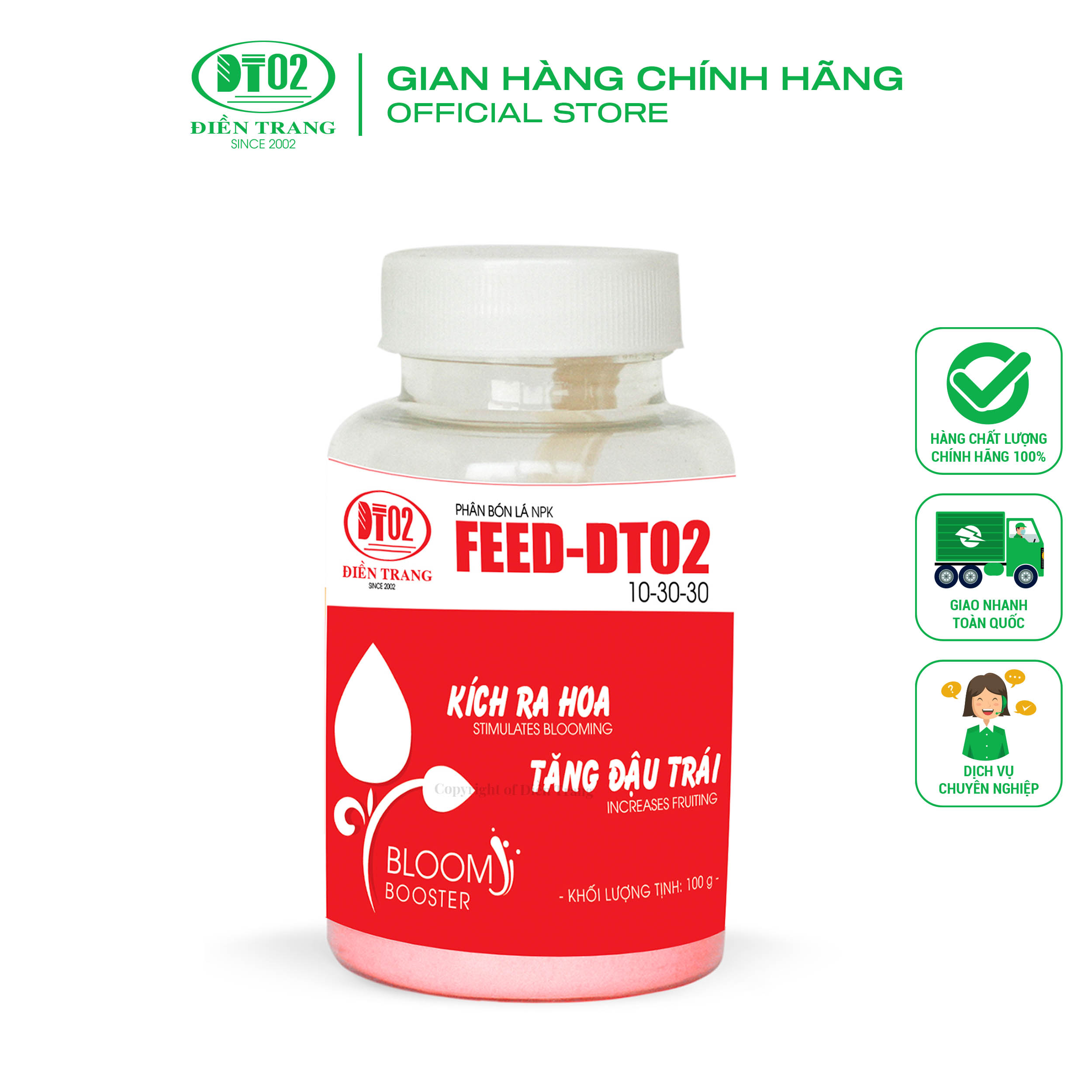 Phân bón kích thích ra hoa, dưỡng hoa FEEDDT02 100g