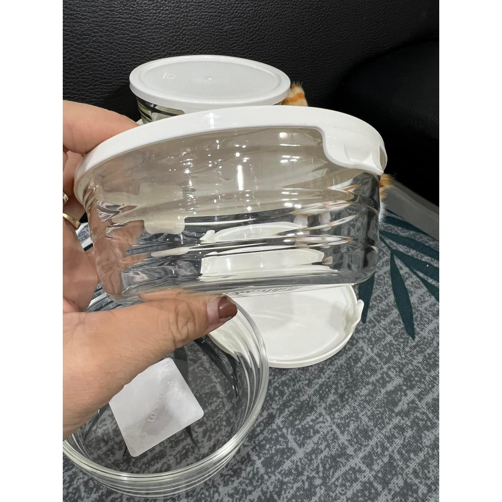 Hộp thủy tinh lock&lock vuông 370ml / 540ml có nắp- chịu nhiệt cao cấp