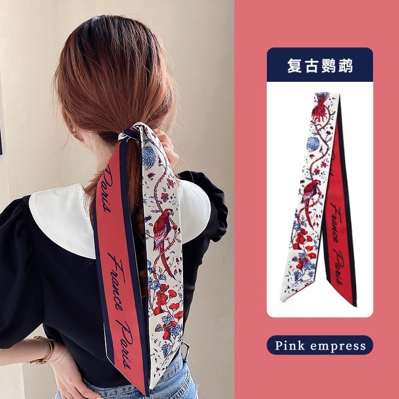 Dây Buộc Tóc Ruy Băng Dài Bằng Lụa Satin Thời Trang