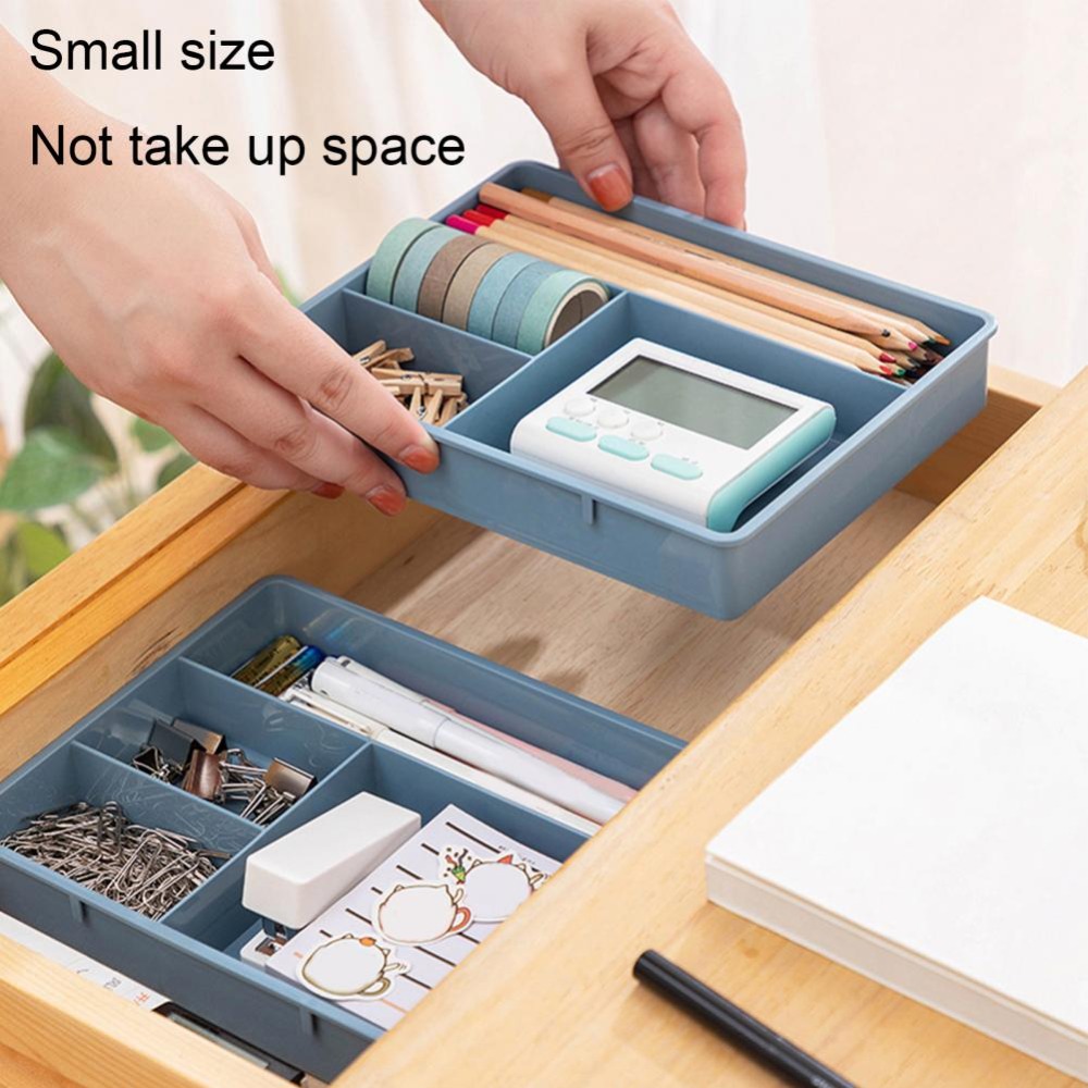 VXUAIQ STORE Multi-Purpose Stationery Container Compartment Drawers Storage Box Divide Drawer Organizer Cosmetics Tray Divider Desktop Storage Bin
