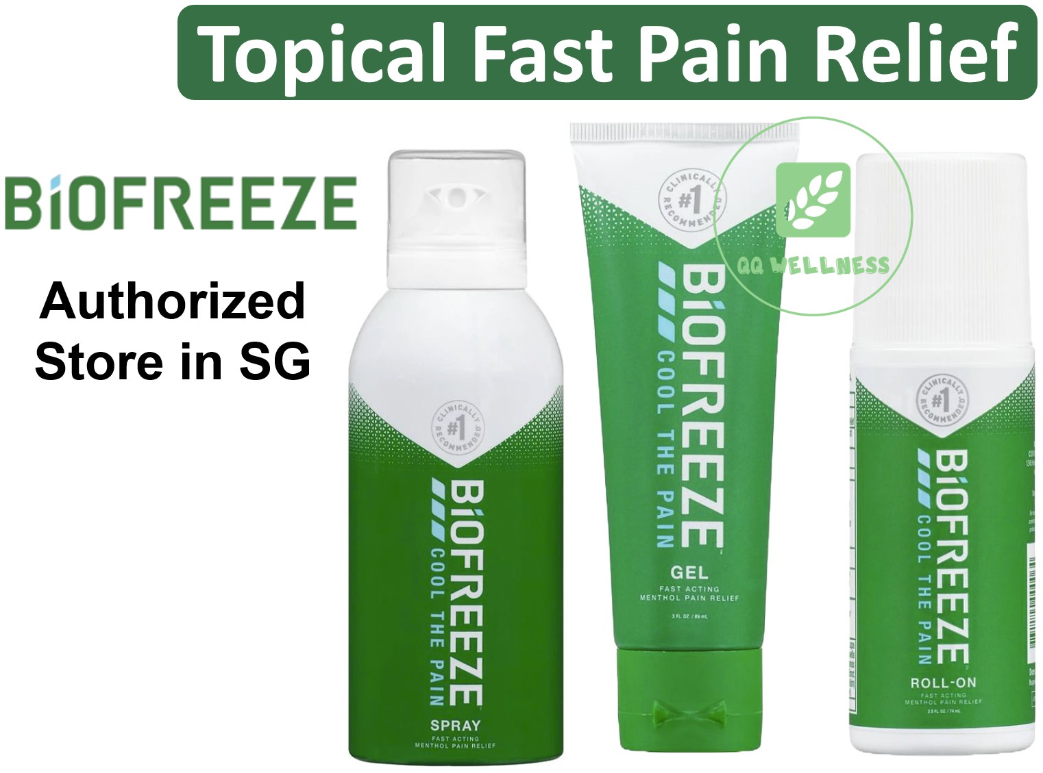 👍[Authorized] Biofreeze Menthol Pain Relieving Gel/Rollon/Spray/Patch
