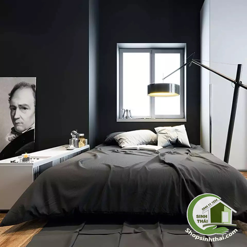 Giấy dán tường màu đen nhám - [ 50cm x khổ 120cm ] - có sẵn keo