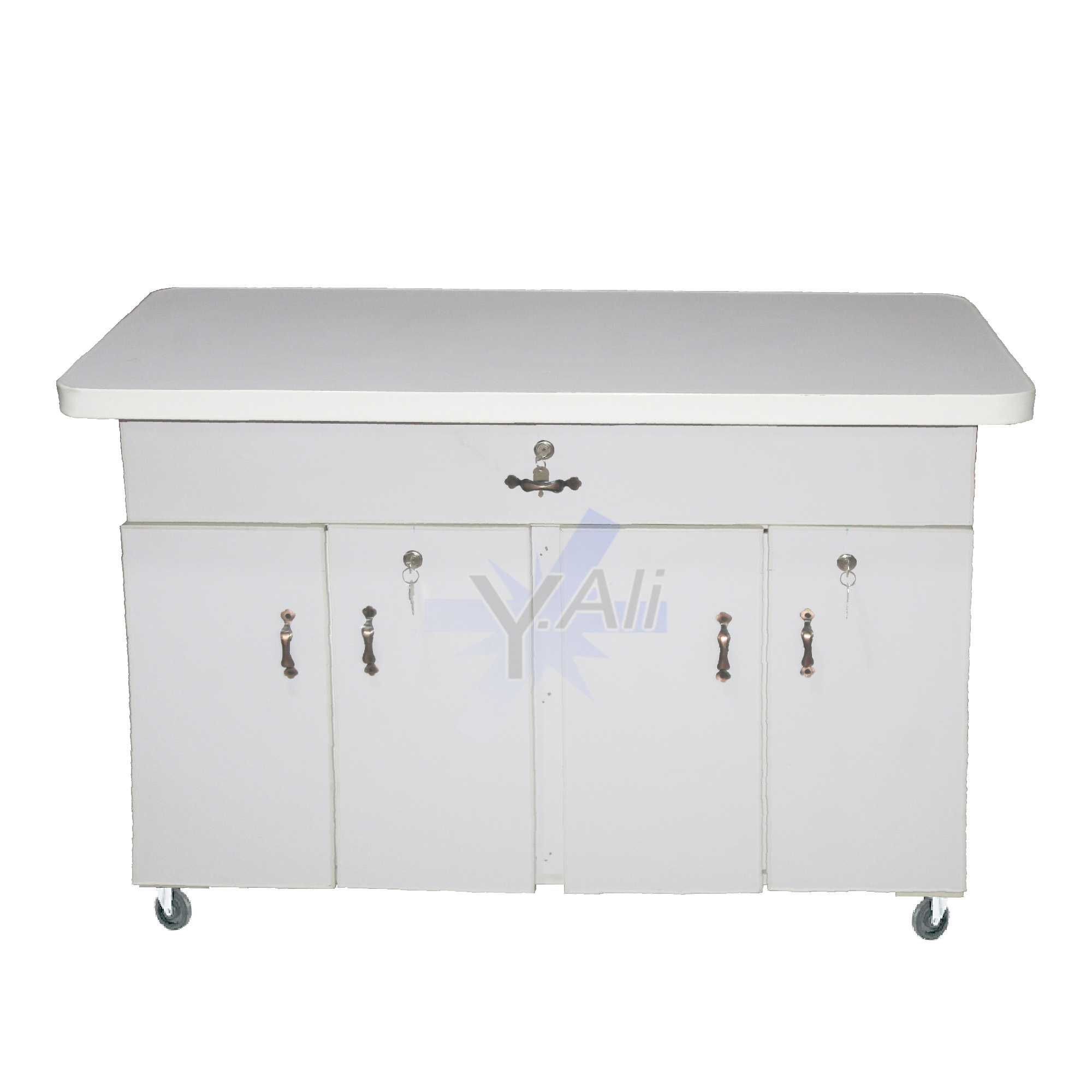 White%20IS13%204%20feet%20Wooden%20four%20Door%20Large%20Drawer%20Iron%20Stand%20-%20Iron%20board%20Iron%20table%20cabinet%20cupboard%20-%20Image%202