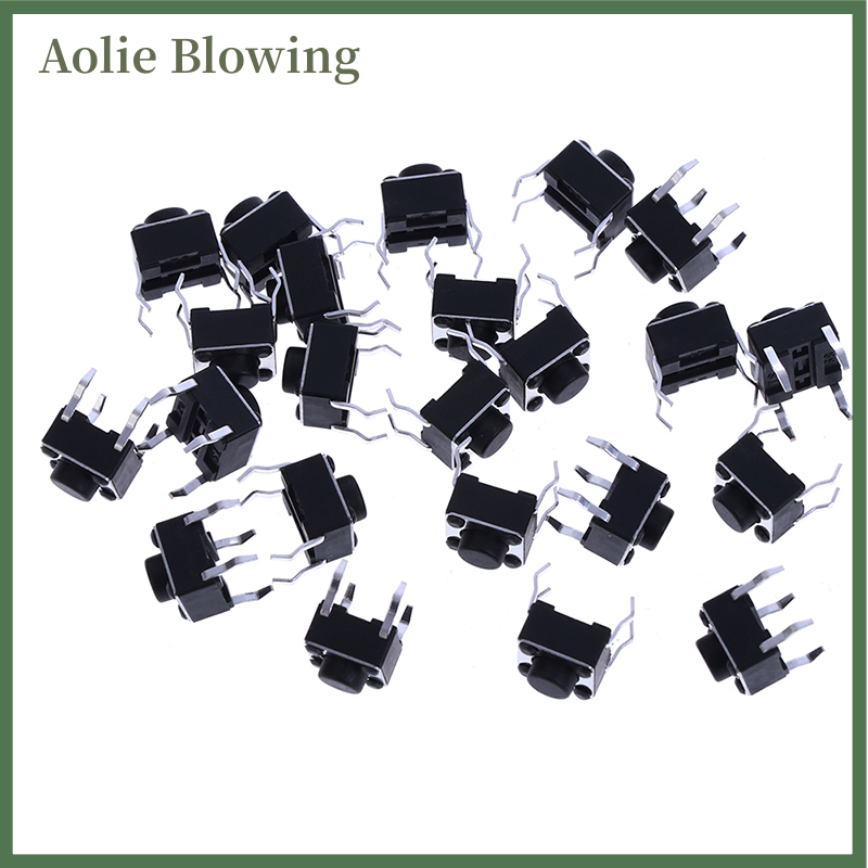 Aolie 20pcs Mini Micro Momentary Tactile Push Button Switch 6x6x5mm 4 pin ON OFF
