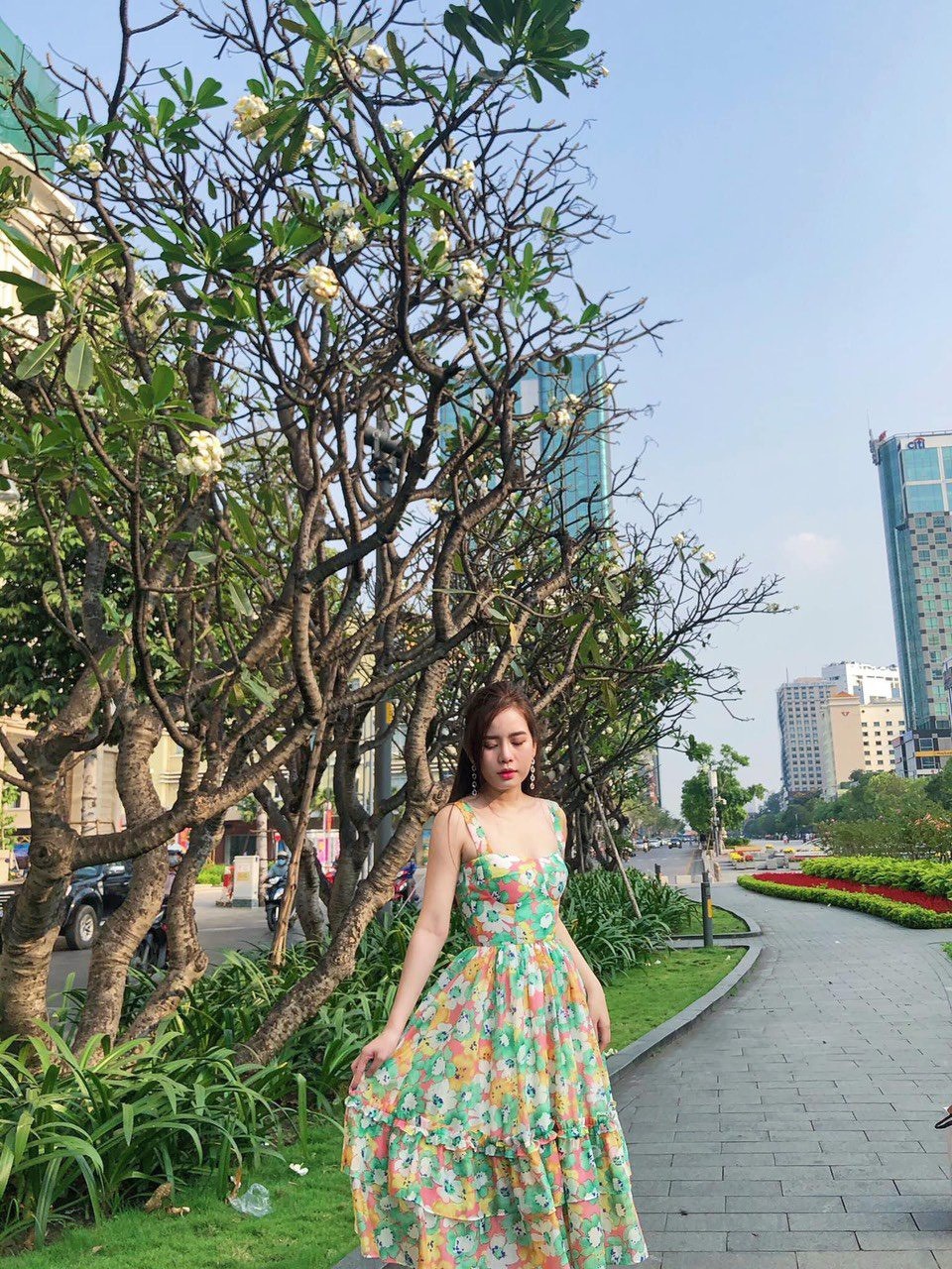 Đầm lụa maxi xinh hai màu đẹp lung linh như hình ld22