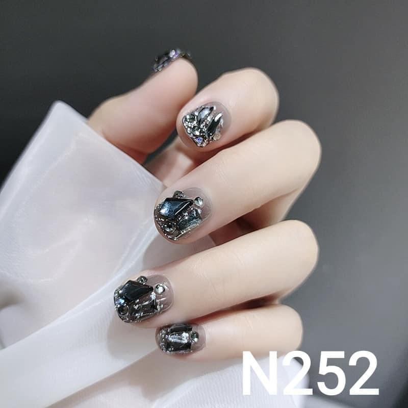 Set 24 móng tay giả đính nơ thiết kế dễ thương