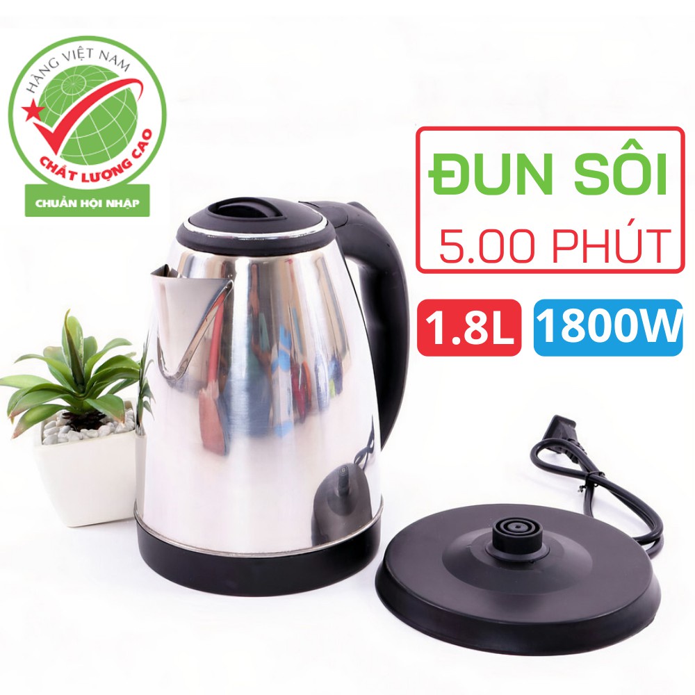 [FREESHIP ] ẤM SIÊU TỐC INOX CAO CẤP 1,8 L KETTLE