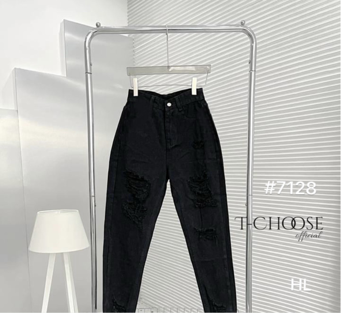 Quần jean baggy đen rách siêu đỉnh