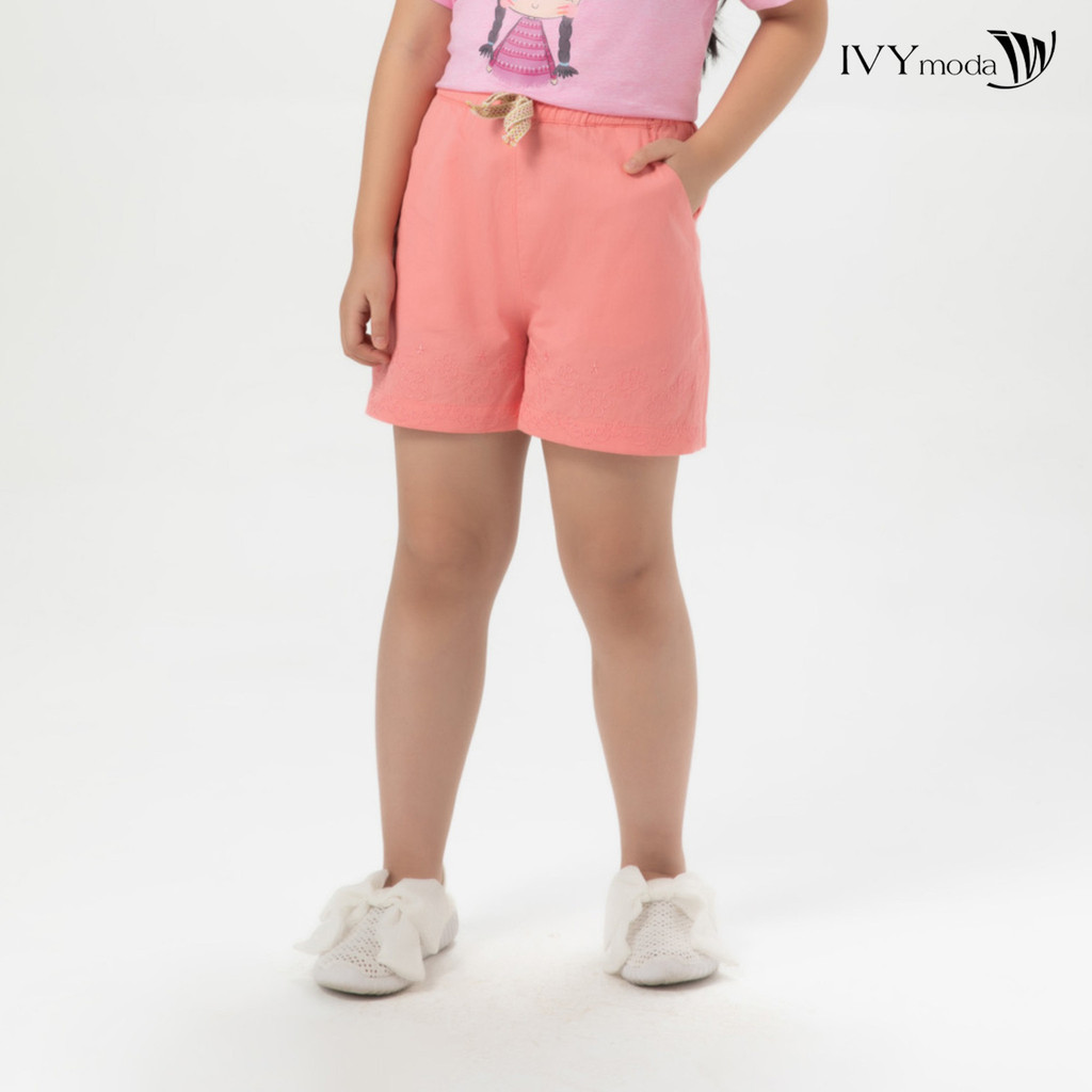 Quần sooc bé gái thêu hoa IVY moda MS 20G1289