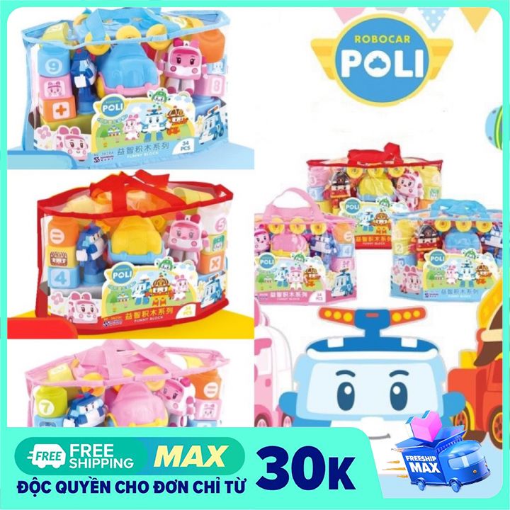 3620 - Túi Xếp Hình Robocar Poli Có 34 Chi Tiết - Giao Màu Ngẫu Nhiên