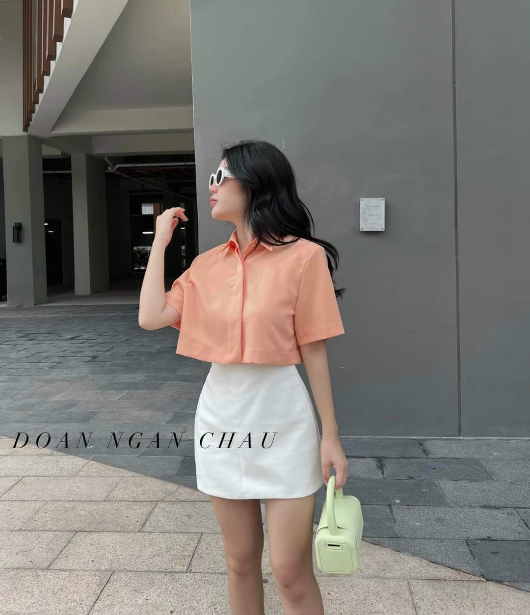 Sét áo sơ mi tay ngắn kèm chân váy ( có lót )