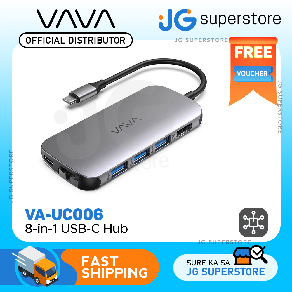 VAVA USB Type-C Hub 8-in-1 Adapter with PD Delivery, 4K USB Type-C HDMI, 3 USB 3.0 Ports, 1Gbps Ethernet Port, SD/TF Card Reader for MacBook/Pro/Air and Laptops PC (2018)