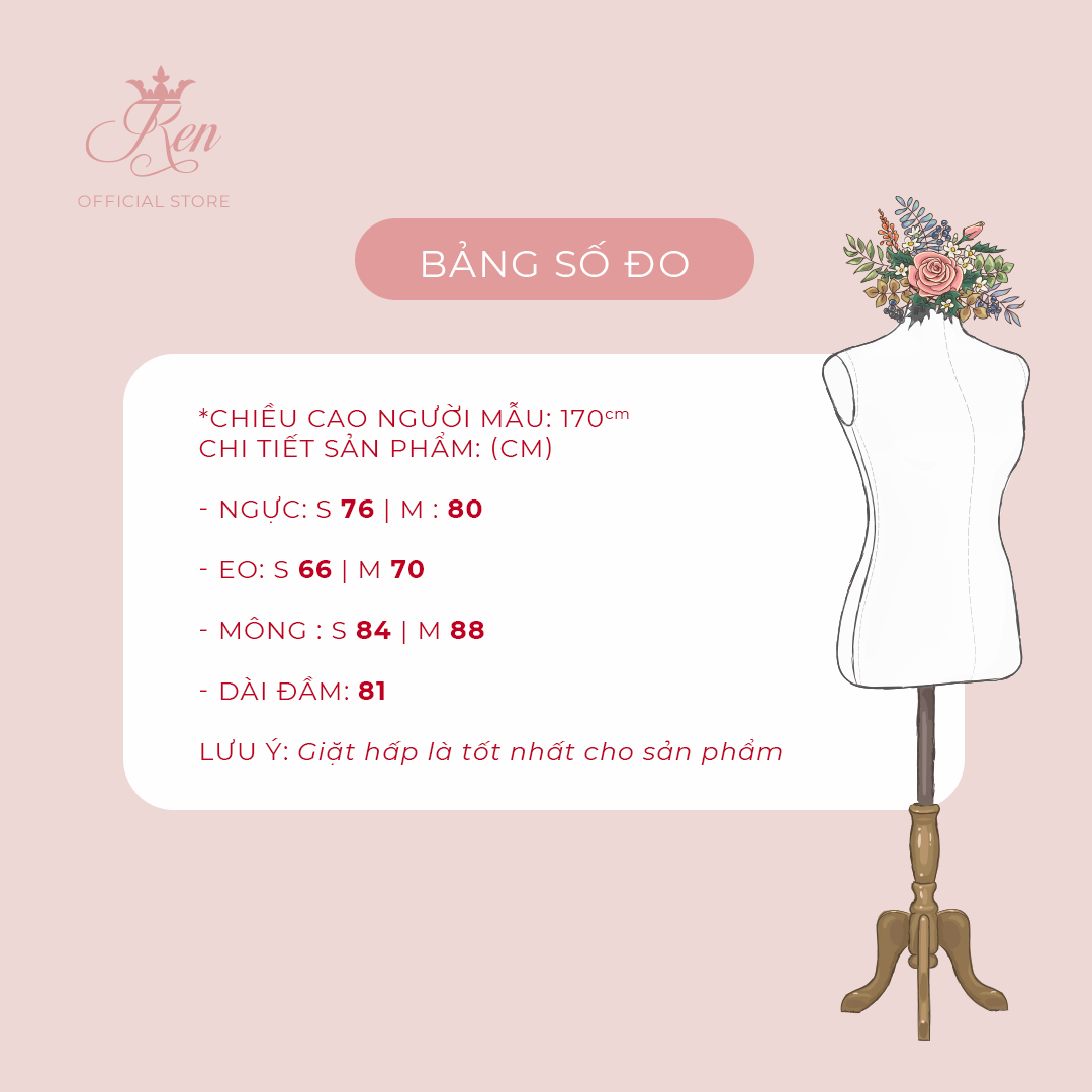 REN BY TEE - Đầm Hai Dây Nơ Ngực Đính Hạt