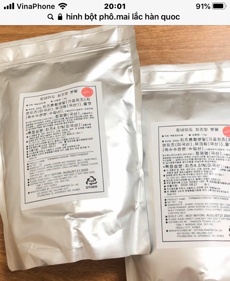 bột phô mai hàn quốc 500g