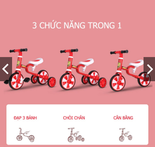 Xe chòi chân đa năng mẫu mới SY-6288 ( 3 chức năng thăng bằng, chòi chân, xe đạp 3 bánh)
