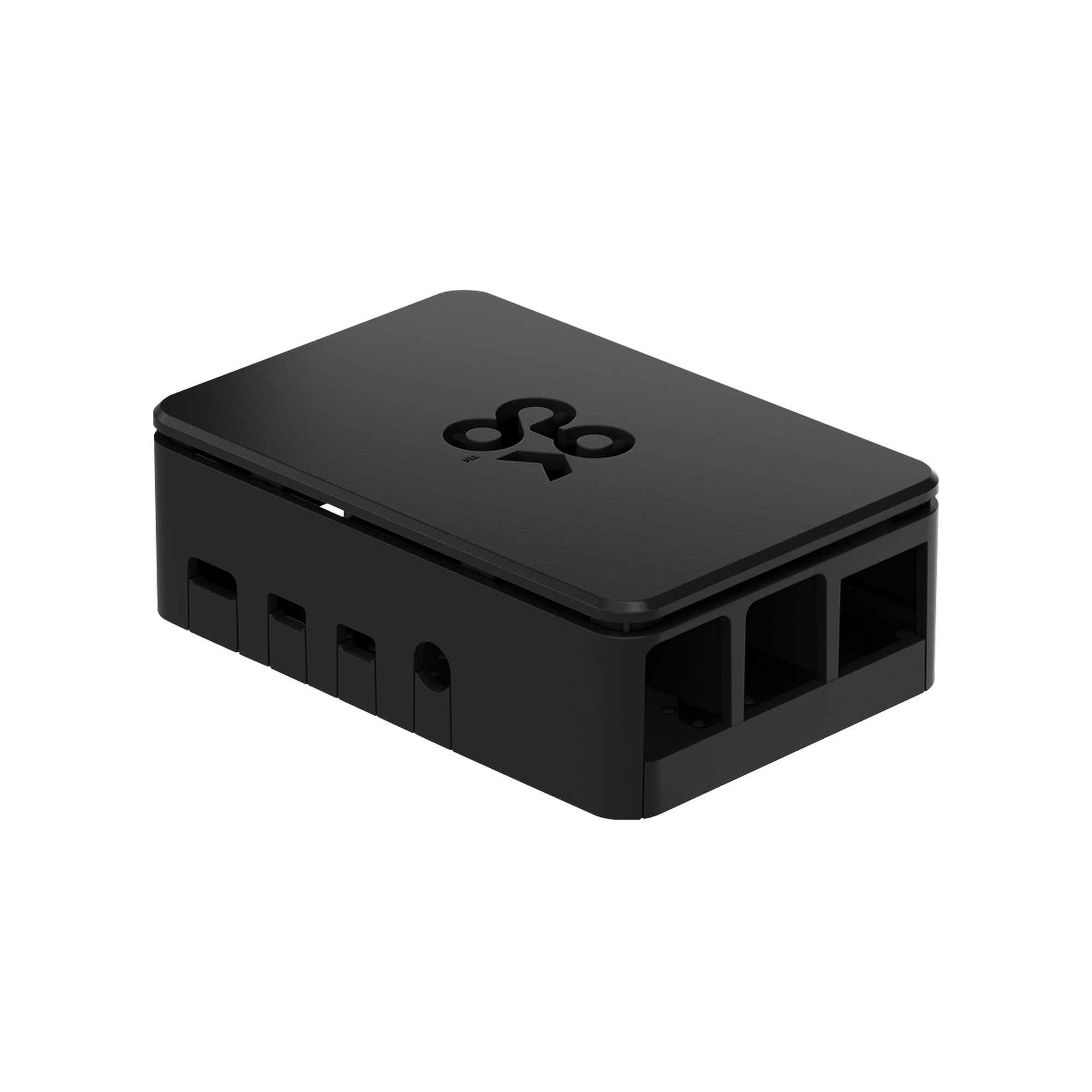 Okdo 3-Piece Raspberry Pi 4 Model B ABS Casing Black RPI 4 Case