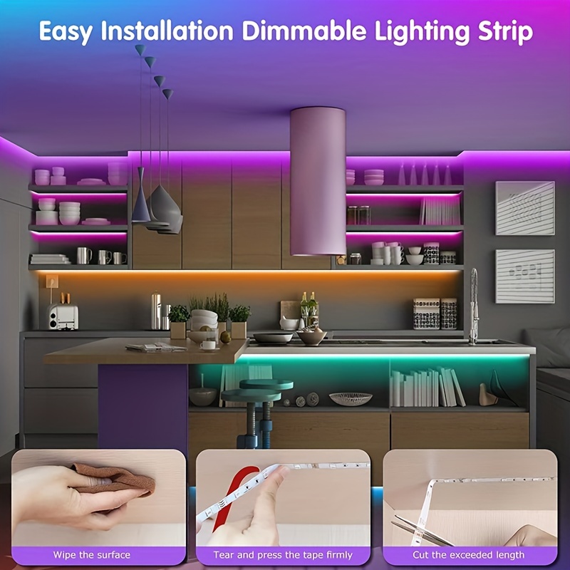 40M/131Ft LED Strip Lights APP Control Color Changing RGB Led Flexible ...