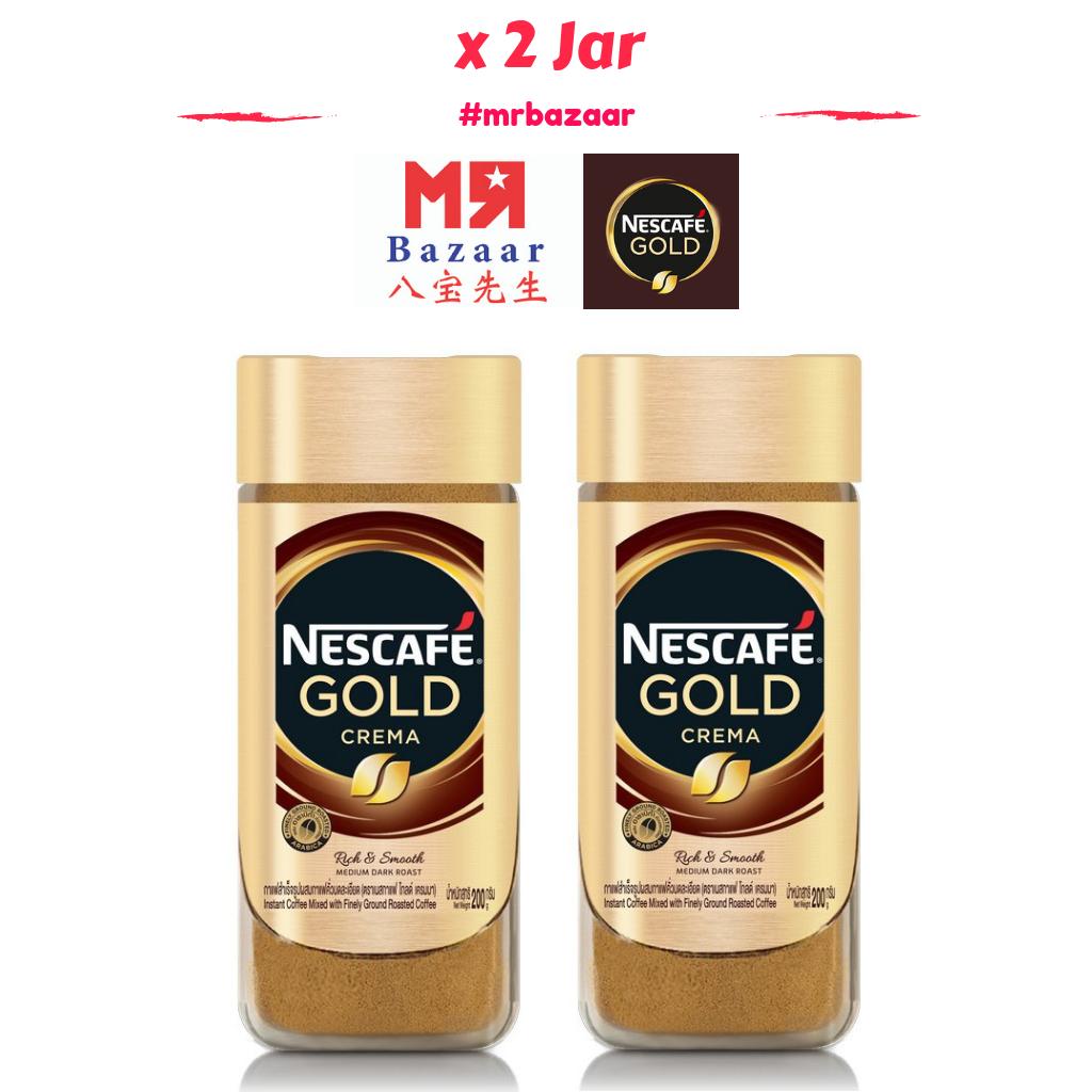 Nescafe Gold Crema Instant Coffee Mixed with Finely Ground Roasted Jar  200g.